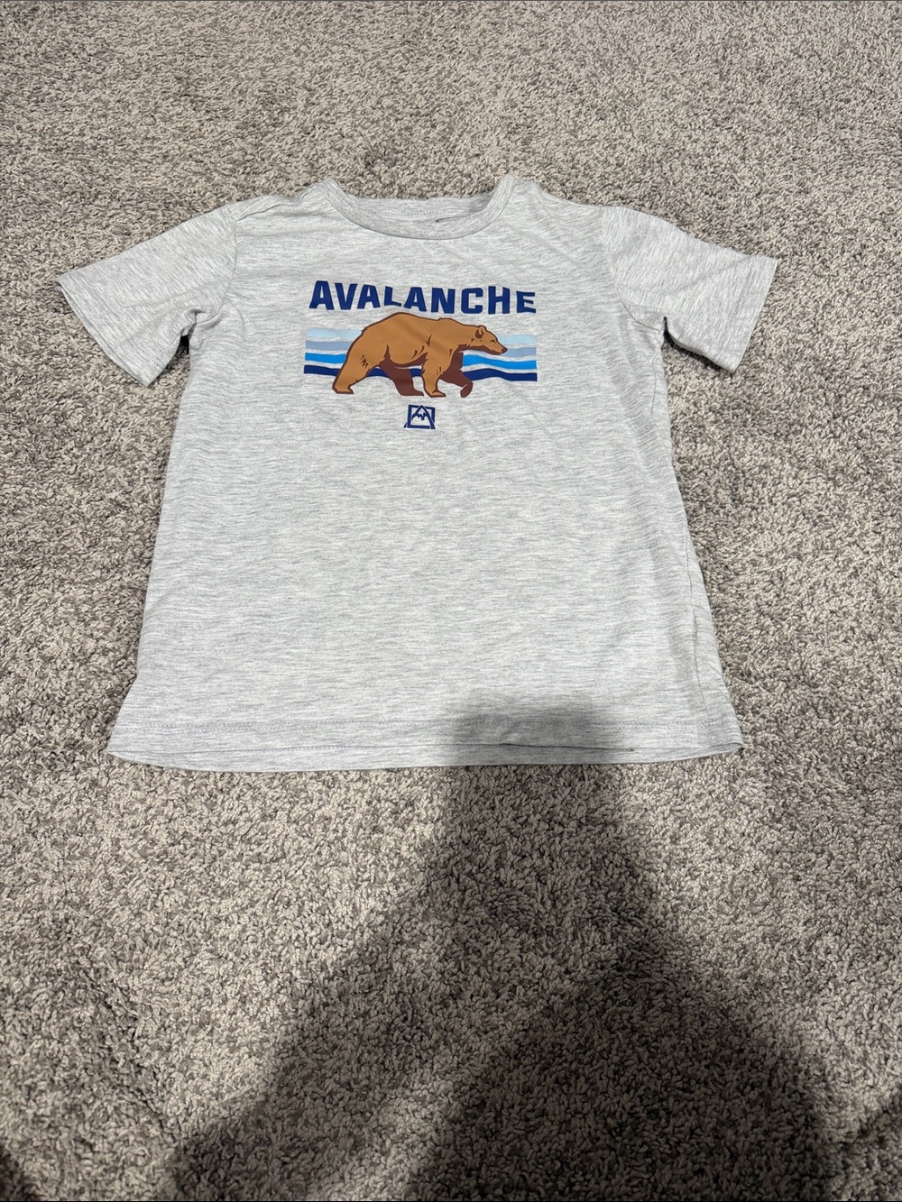 Avalanche Light Gray Tee with Brown Bear Graphic